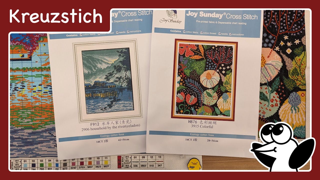 Meine aktuellen Stickprojekte - 2 Kreuzstich Bilder von Joy Sunday Cross Stitch #diyfadenkunst