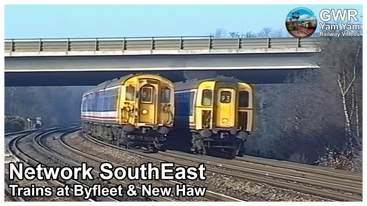 Network SouthEast trains in the 1990s - Byfleet & New Haw