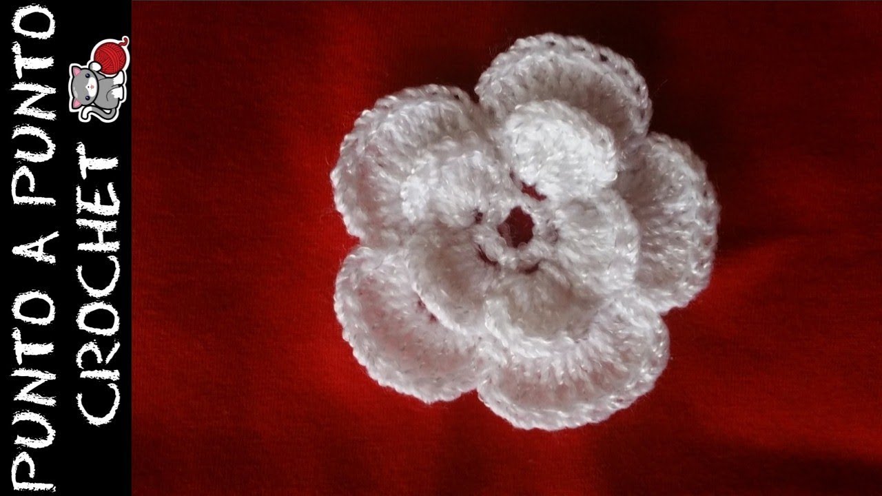 FLOR DOBLE en crochet PASO A PASO