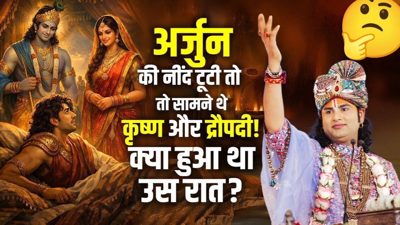 अर्जुन की नींद टूटी तो सामने थे कृष्ण और द्रौपदी! क्या हुआ था उस रात? | श्री अनिरुद्धाचार्य जी 
