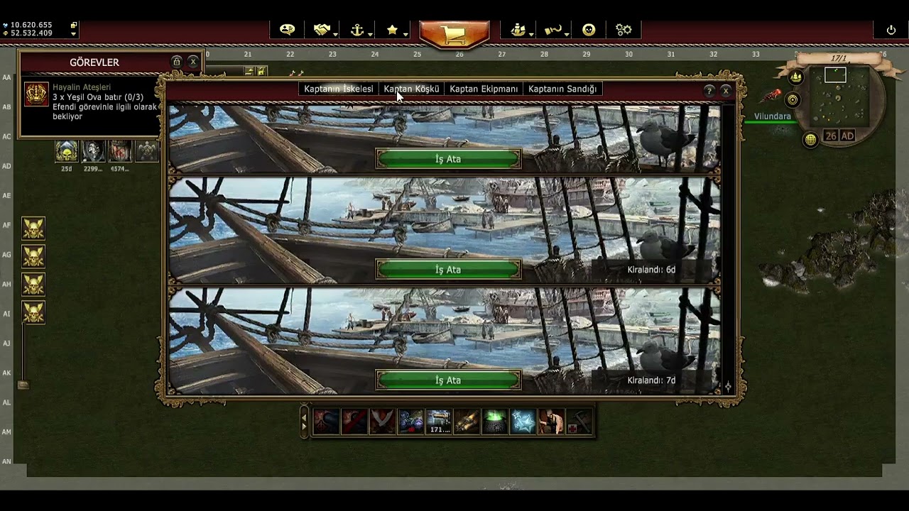 Seafight Ufak Bilgiler :KAPTANLAR BİRLİĞİ MENÜSÜ