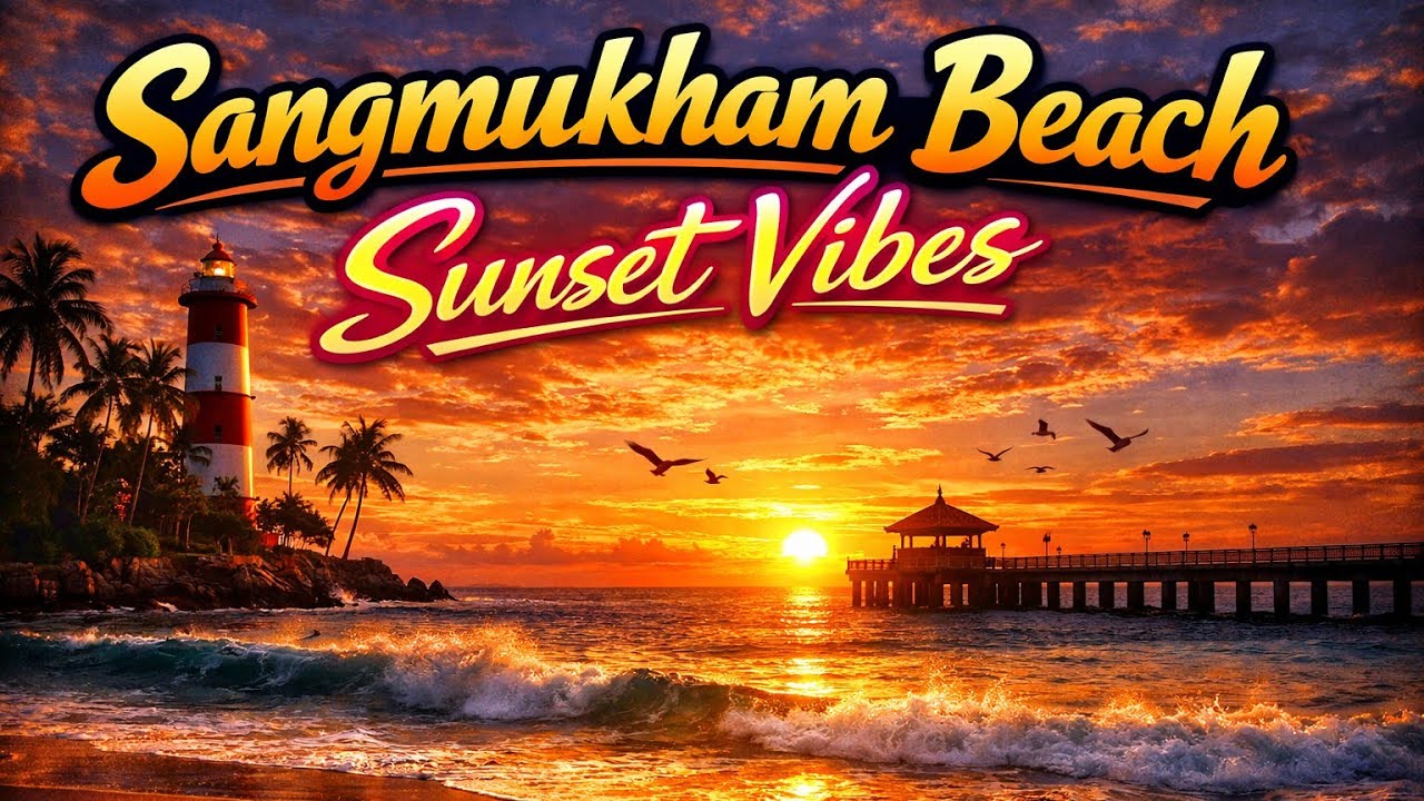 Shanghumukham Beach Sunset View | संगममुखम बीच का अद्भुत नज़ारा
