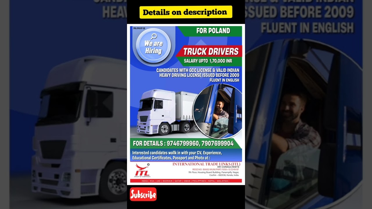 Truck driver vacancy poland
