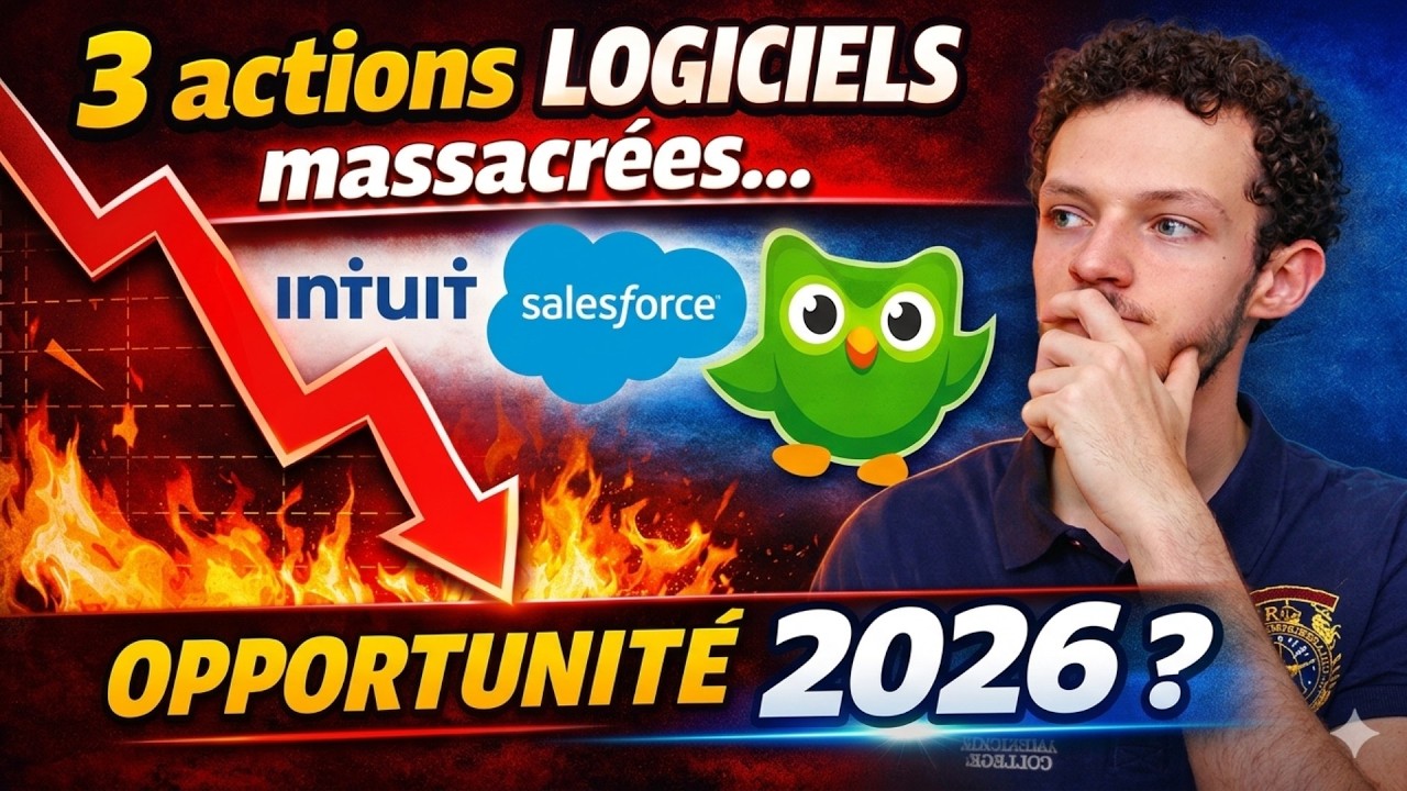 3 actions LOGICIELS massacrées…prêtes à exploser en 2026 ? (Duolingo, Salesforce, Intuit)