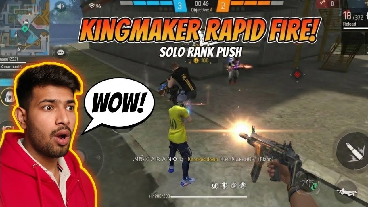 King 👑 Maker Repid Fire 🔥 Solo Rank Push 💪🏻 | Free Fire | Free Fire Gameplay by Karan Zenith 1M 