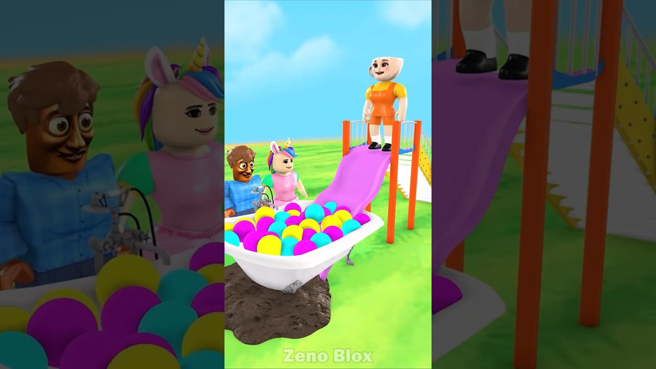 Kiki vs Cappuccina in Funny Slide & Swimming Pool Bathtub 💥 #zenoblox #tungtungtungsahur #animation