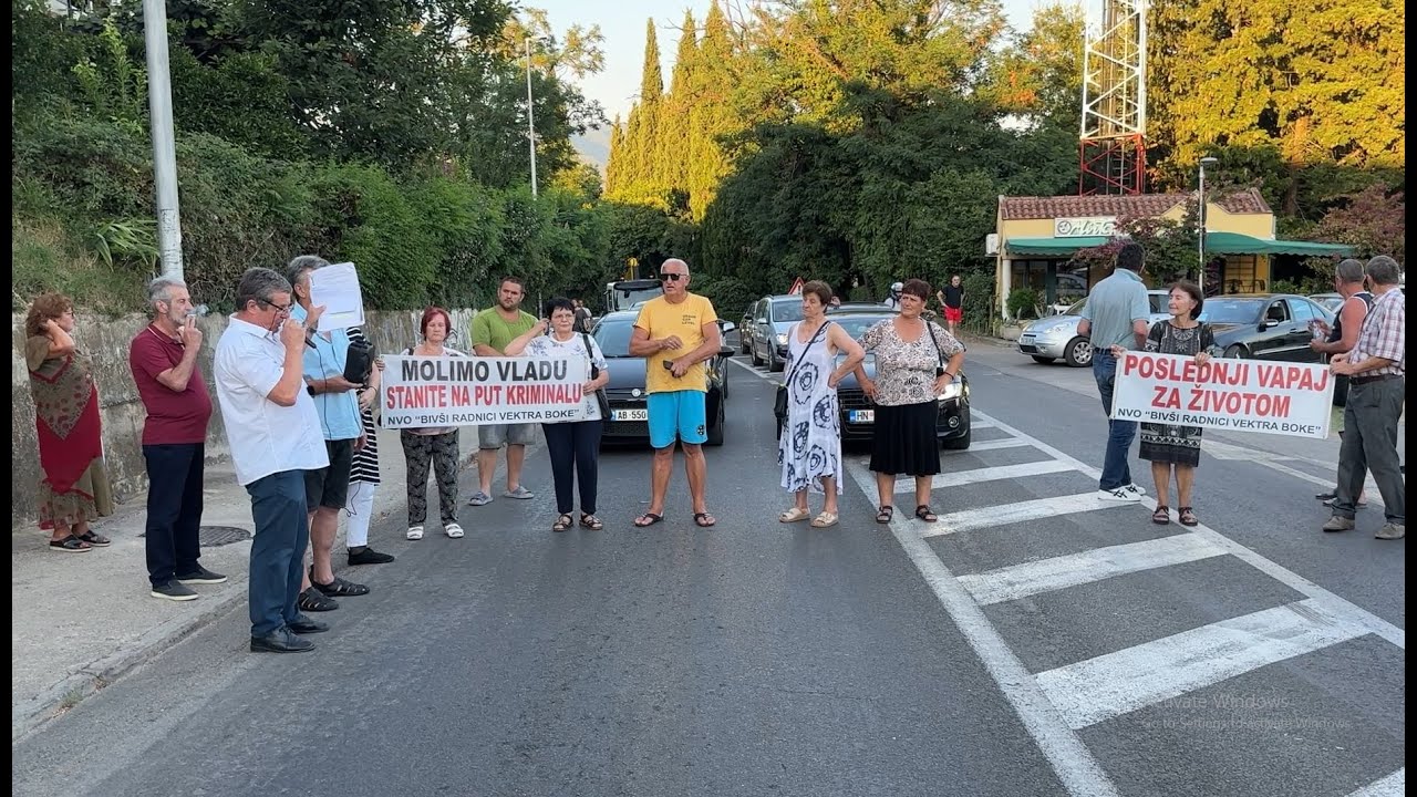 RTHN - Bivši radnici Vektra Boke sinoć blokirali magistralu