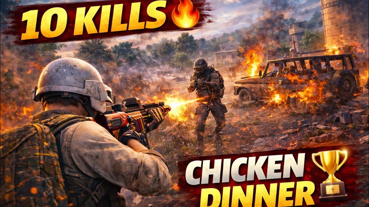 10 Kills Chicken Dinner in Erangel 😳🔥 | Full BGMI Gameplay | Ultimate Squad Match