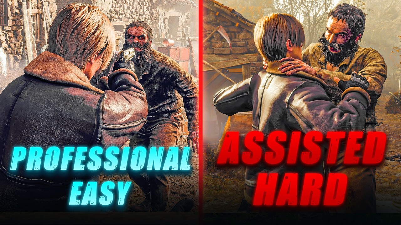 Difference Between Assisted & Professional Difficulty in Resident Evil 4 Remake....(Village)