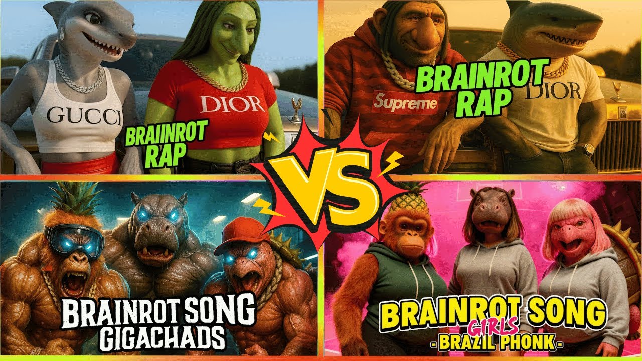 Brainrot Rap Song COMPARISON: Brainrot Rap Girl VS Brainrot Rap VS Gigachad Cover VS Brazilian Phonk