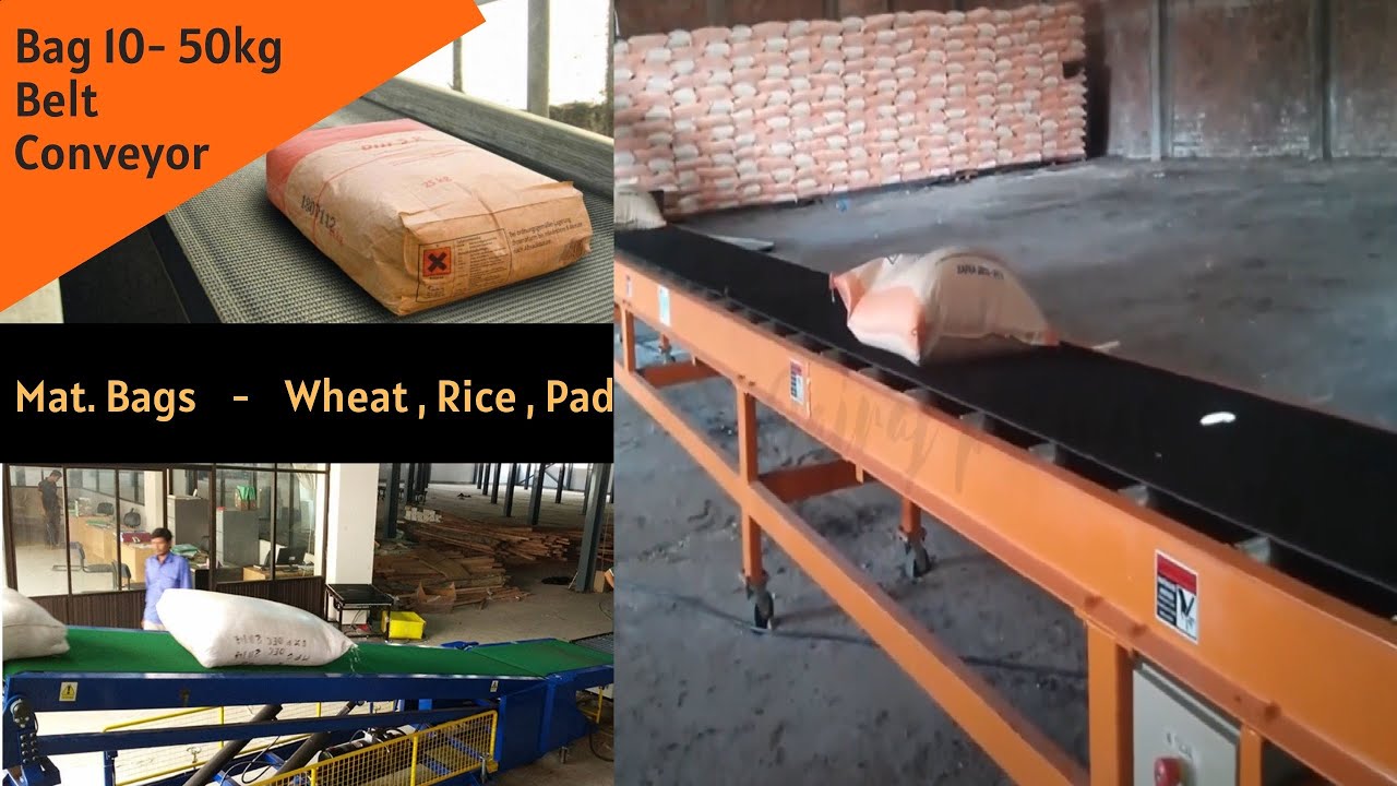 Belt Conveyor | 10 to 100 kg Bag | 70tone / Hour | wheat/Rice/Maize/Grain