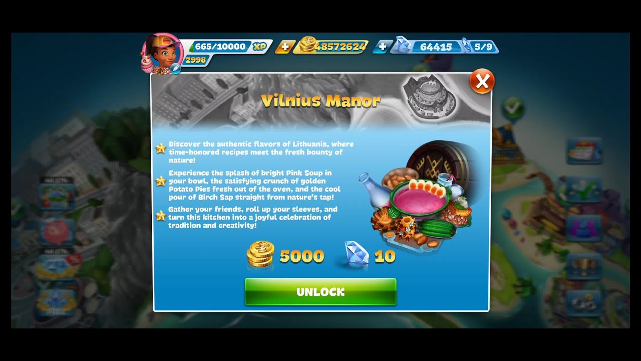 Cooking Fever - Vilnius Manor Level 1-5