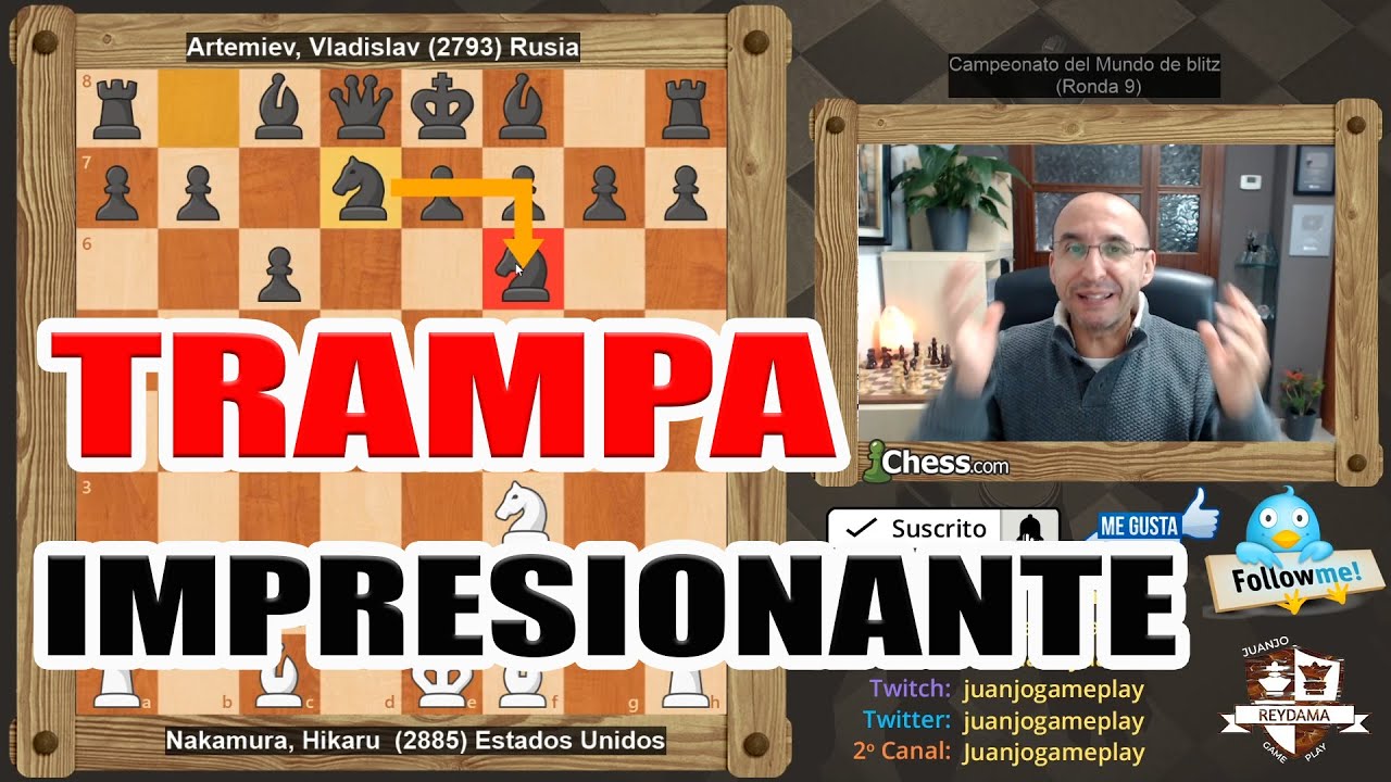 La TRAMPA más Fuerte y RÁPIDA de la Historia del ajedrez planteada por Nakamura