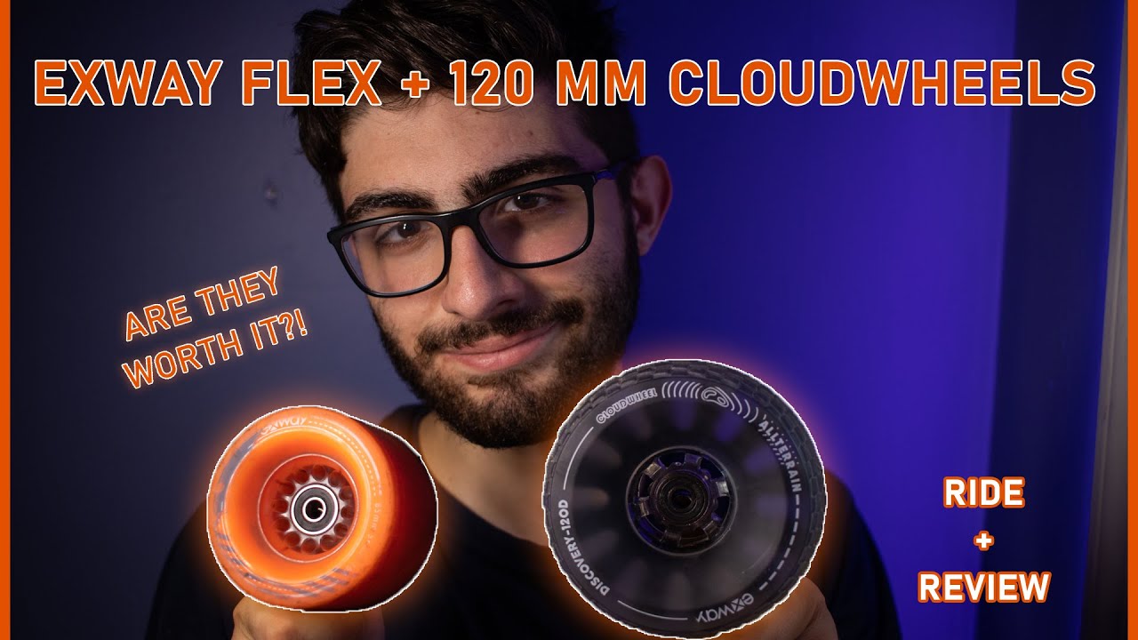 CLOUD WHEELS on the NEW Exway FLEX?! | All-Terrain Electric Skateboard Wheel Review