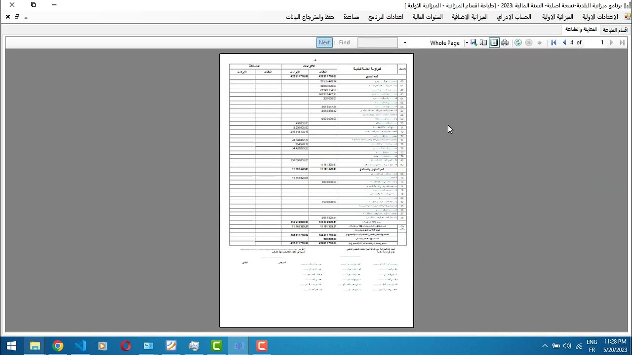 شرح الميزانية الأولية للبلديات