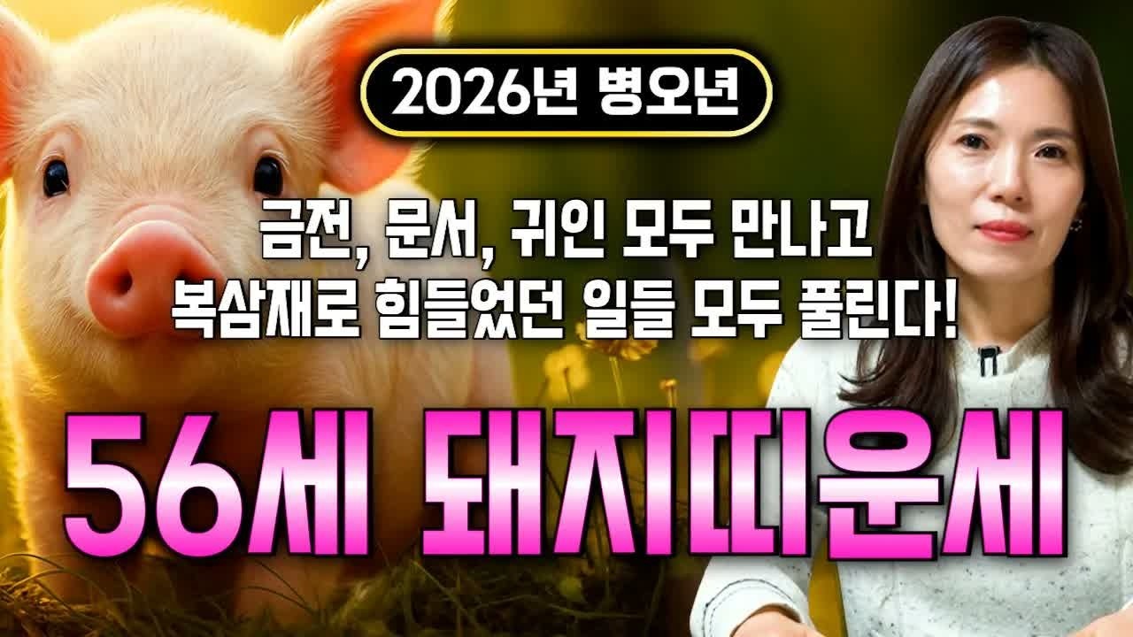 2026년 병오년 1971년생 56세 돼지띠운세⭐엄청난 대운과 함께 귀인이 찾아온다!! 말년에 금전,재물,문서,귀인까지 다 들어와 초대박나는 71년생 56세 돼지띠 운세!