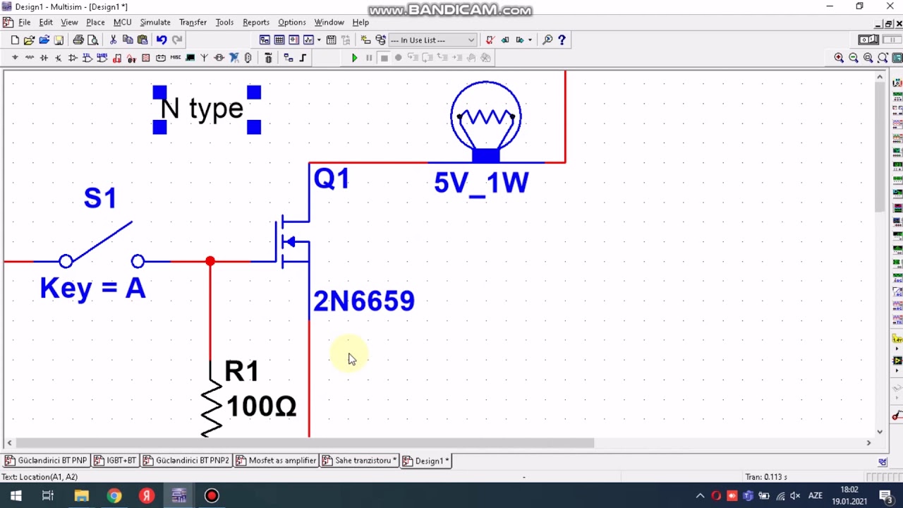 MOSFET using NI MULTISIM