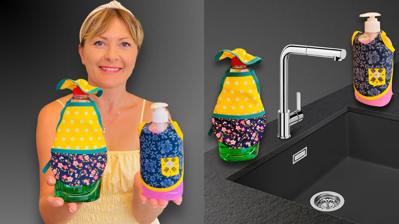 DELANTAL PARA TU BOTELLA DE JABÓN / Como Coser Fácil y Rapido