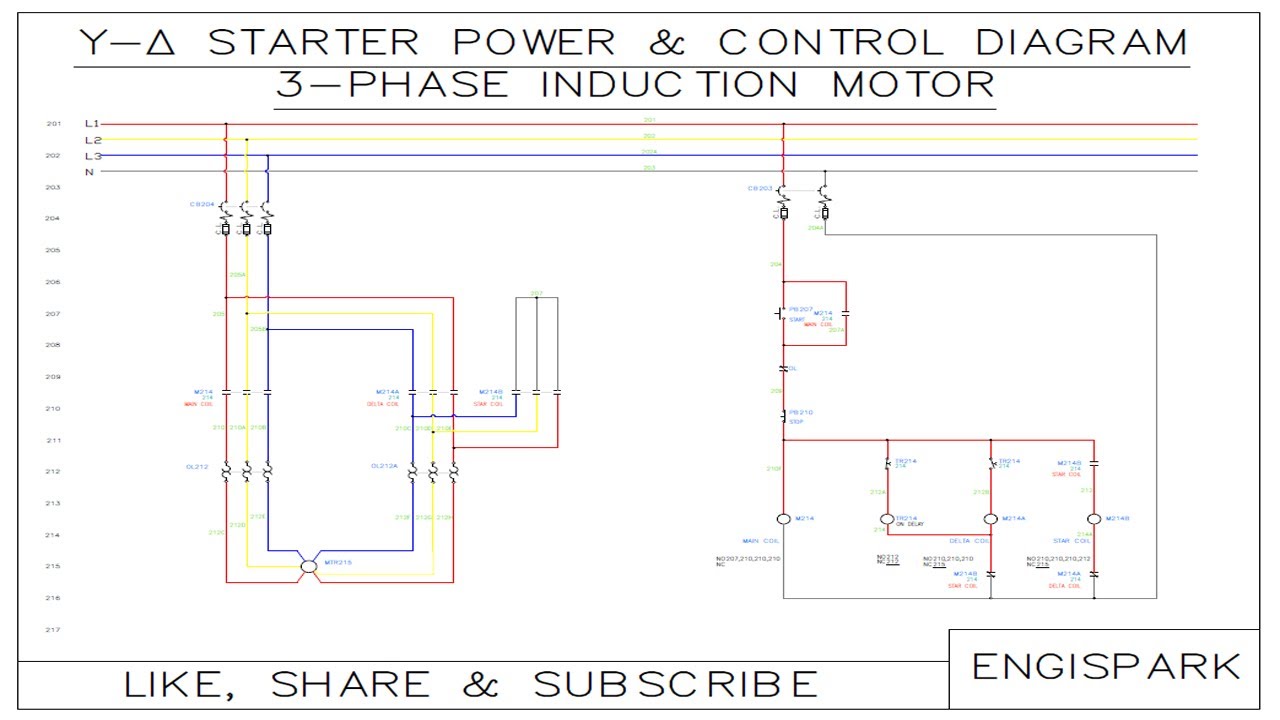 Star Delta Starter Connection Diagram | AutoCAD Electrical | EngiSpark