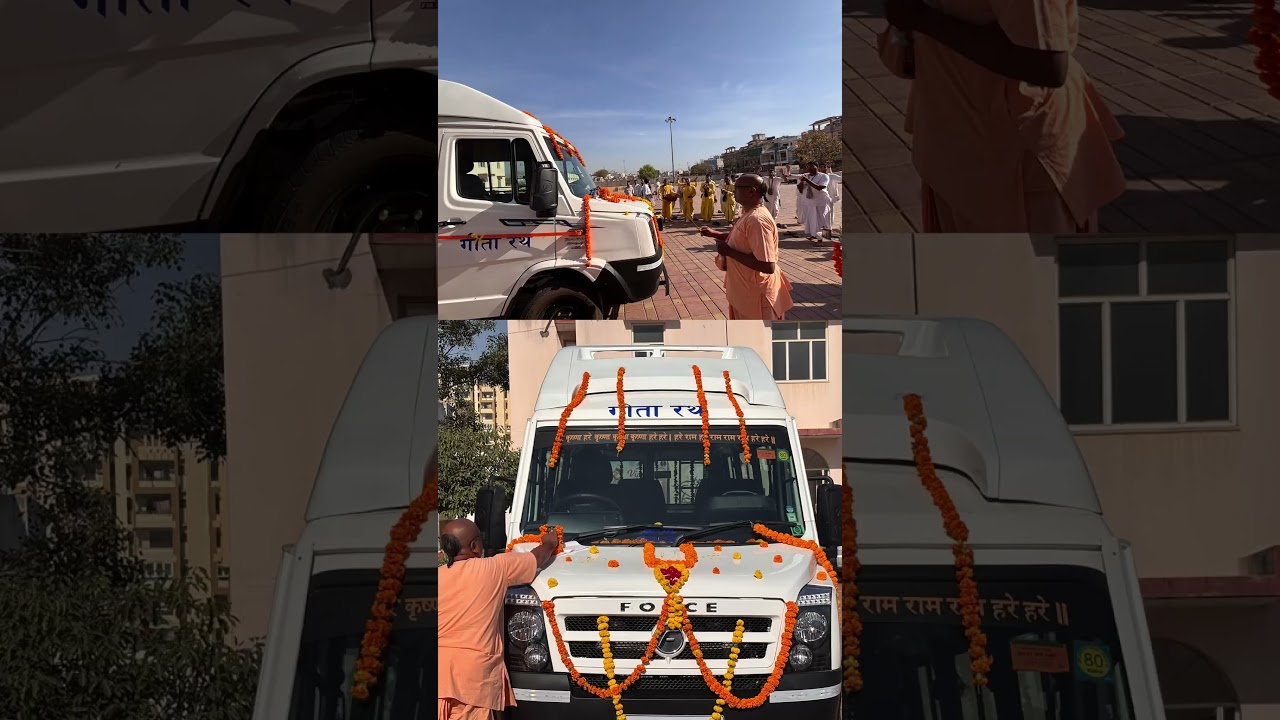 Inaugurating New Sankirtan Bus At ISKCON JAIPUR #sankirtan #bhagavadgita
