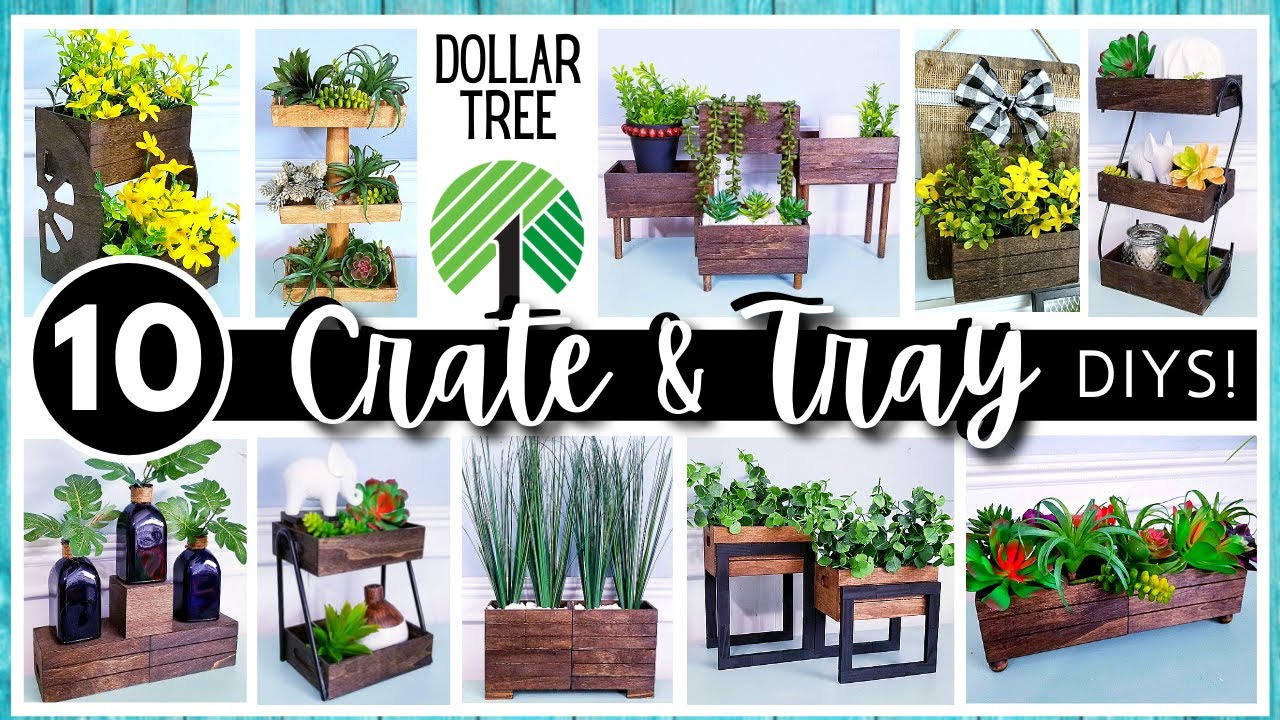 BEST TOP 10 DOLLAR TREE DIYs Using Wood CRATES & TRAYS | Home Decor DIY | Easy High End Decor Looks!