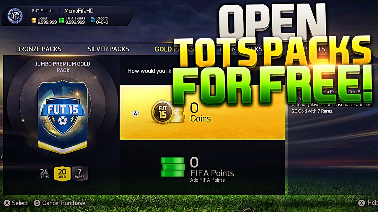 HOW TO OPEN UNLIMITED TOTS PACKS FOR FREE - FIFA 15