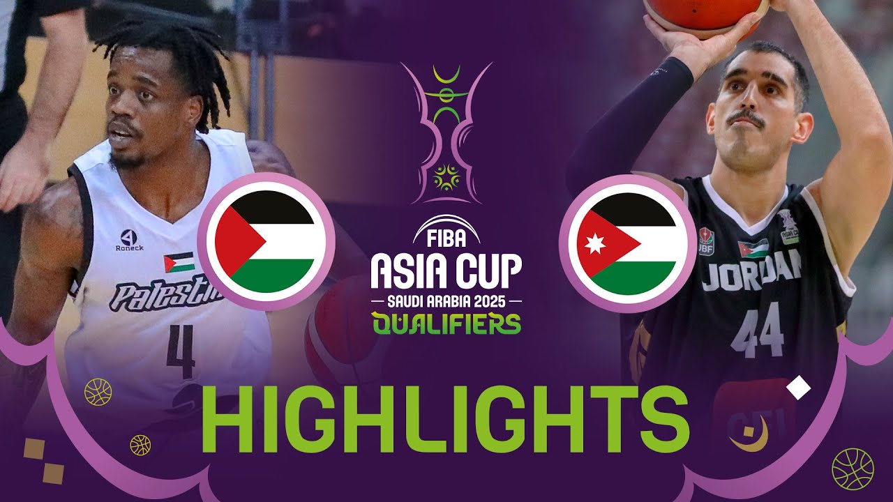 Palestine 🇵🇸 v Jordan 🇯🇴 | Highlights | FIBA Asia Cup 2025 Qualifiers