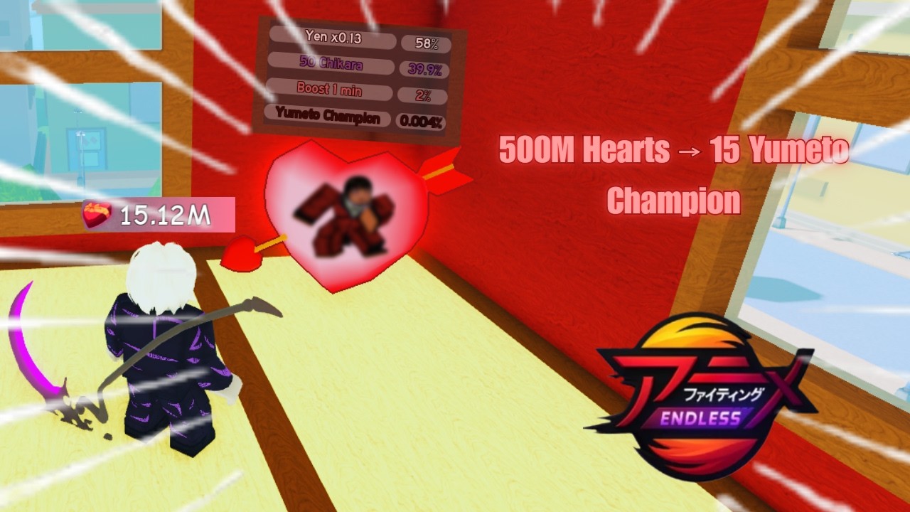 Сколько сердец нужно, чтобы получить 0,004% секретного чемпиона в Anime Fighting Simulator Endless?