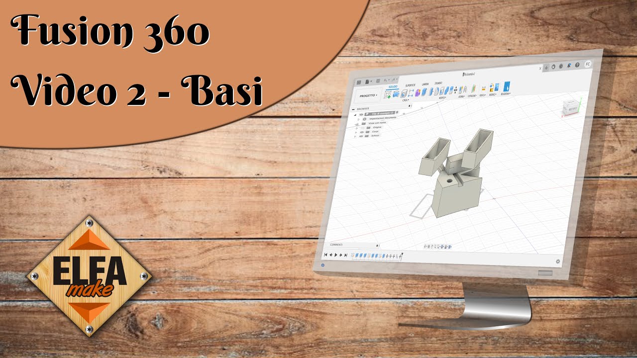 Fusion 360 Video 2 (per Hobbisti) - Le Basi - Schizzi, Vincoli, Estrusione, Sposta o Copia - ITA
