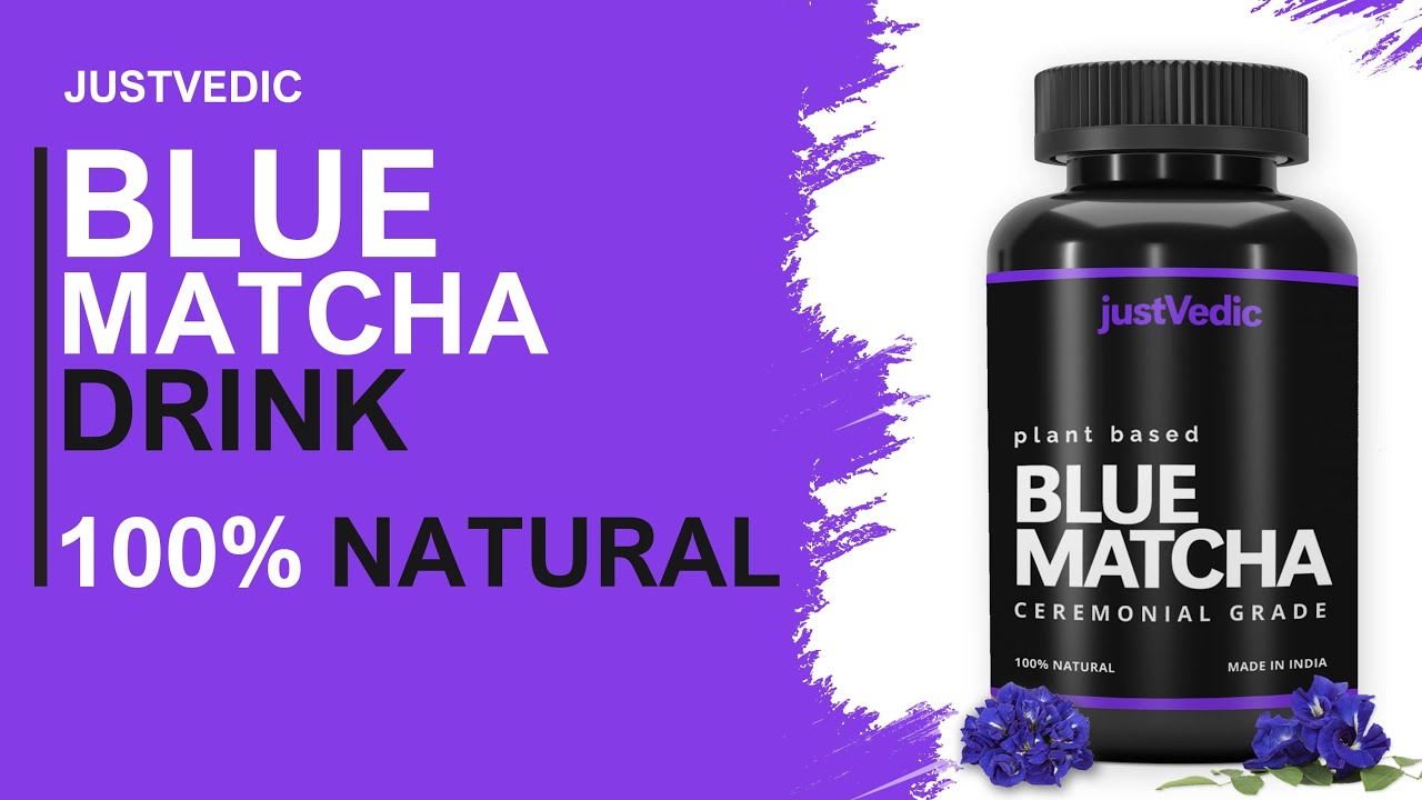 Justvedic Blue Butterfly Pea Powder - Blue Matcha helps with Skin, Hair, Weight & Brain #justvedic