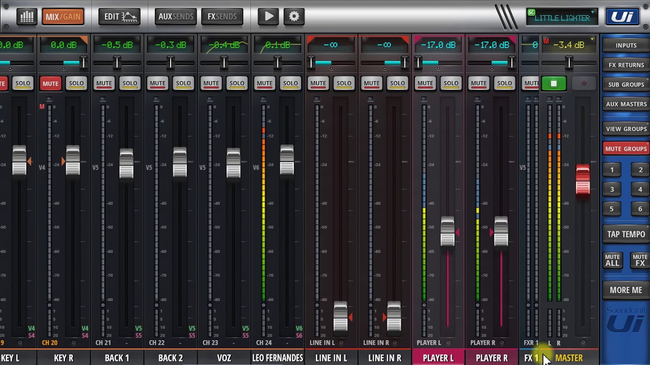 SALVANDO CENA NO NOTE - Soundcraft Ui24 Ui16 Ui12 Aula #33
