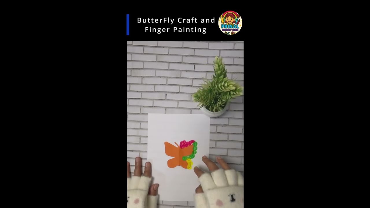 ✨🦋 Easy Paper Butterfly Craft & Finger Painting for Kids 🎨👧👦   #shorts #KidsCraft #ButterflyArt