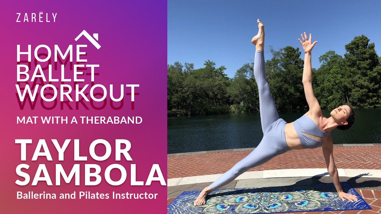 Taylor Sambola, Ballerina and Pilates Instructor,Mat with a Theraband