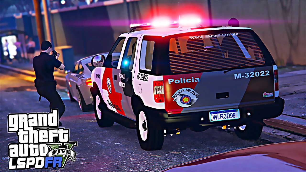 HOMEM É BALEADO APOS DE ATIRAR CONTRA GUARNIÇÃO!! - PMESP - GTA V Rotina Policial