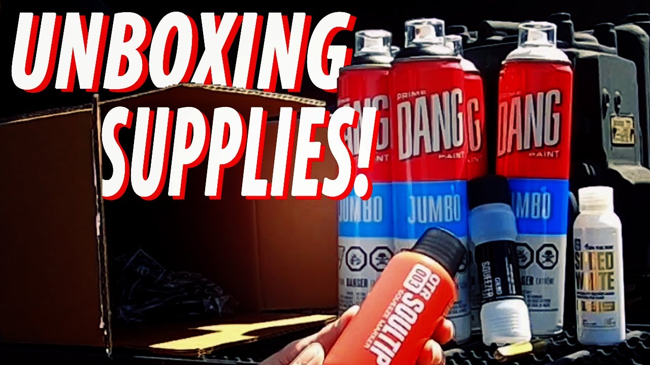 Unboxing 14 NEW Mystery GRAFFITI SUPPLIES at the Train Yard!
