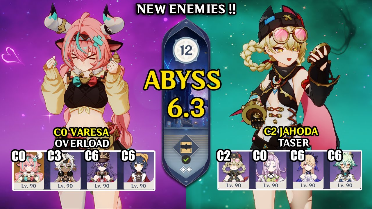 【Genshin Impact Бездна 6.3】C0 Вареса Overload & C2 Ягода Taser｜原神 Spiral Abyss