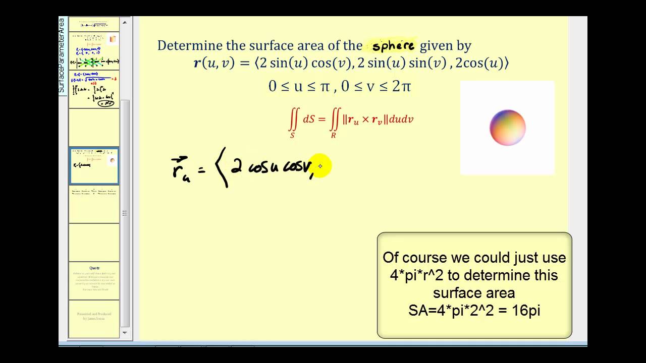 Area of a Parameterized Surface