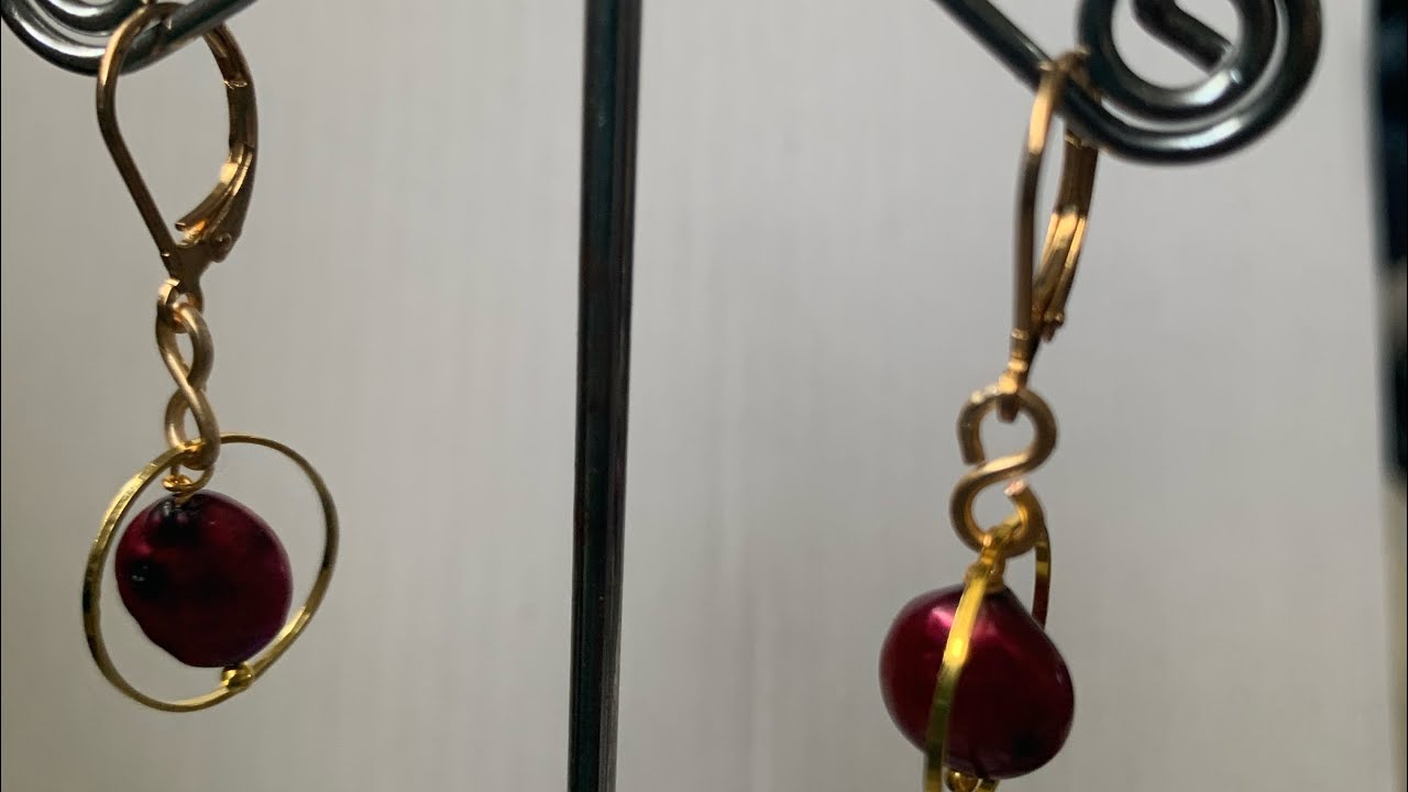 Simple coin fresh water pearl earrings