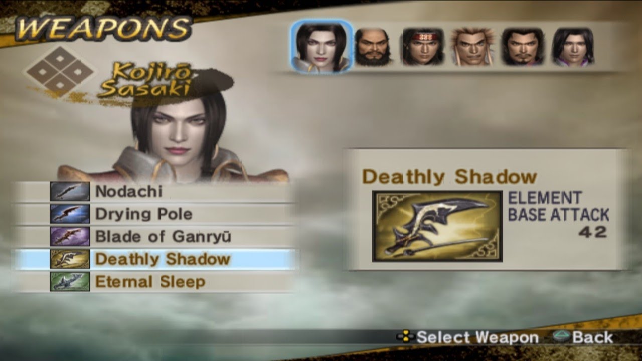 Samurai Warriors 2 Xtreme Legends - How to get Kojiro Sasaki's 4th Weapon (Deathly Shadow). #sw2xl