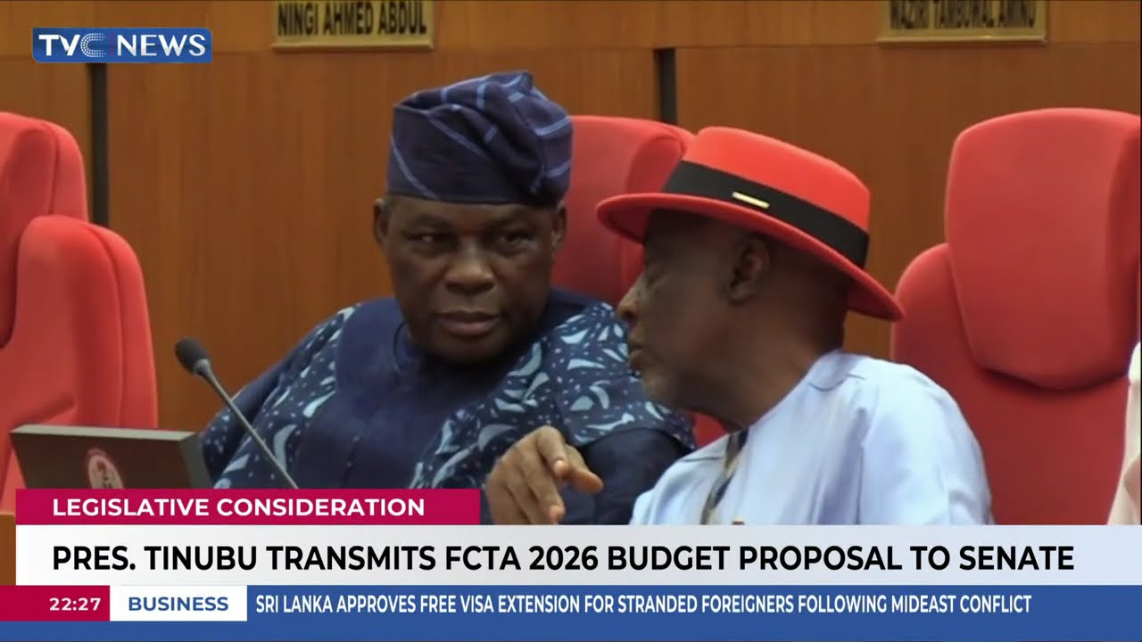 Pres Tinubu Transmits FCTA 2026 Budget Proposal To Senate