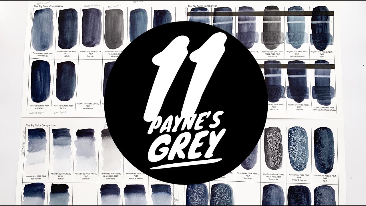 Colossal Color Showdown Ep. 6:  Payne's Grey Part 1 | Comparing 11 Brands
