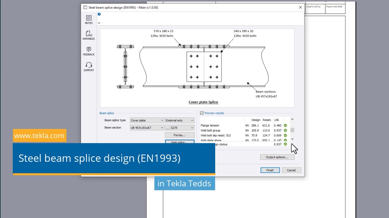 Steel beam splice design (EN1993) v1.0.00