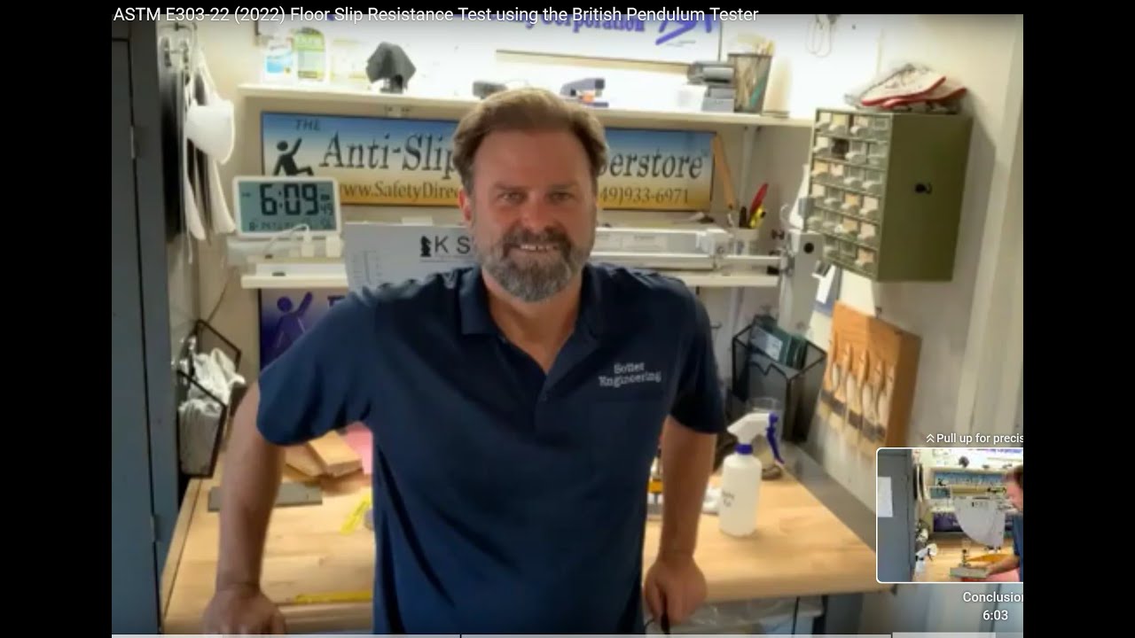 ASTM E303-22 (2022) Floor Slip Resistance Test using the British Pendulum Tester