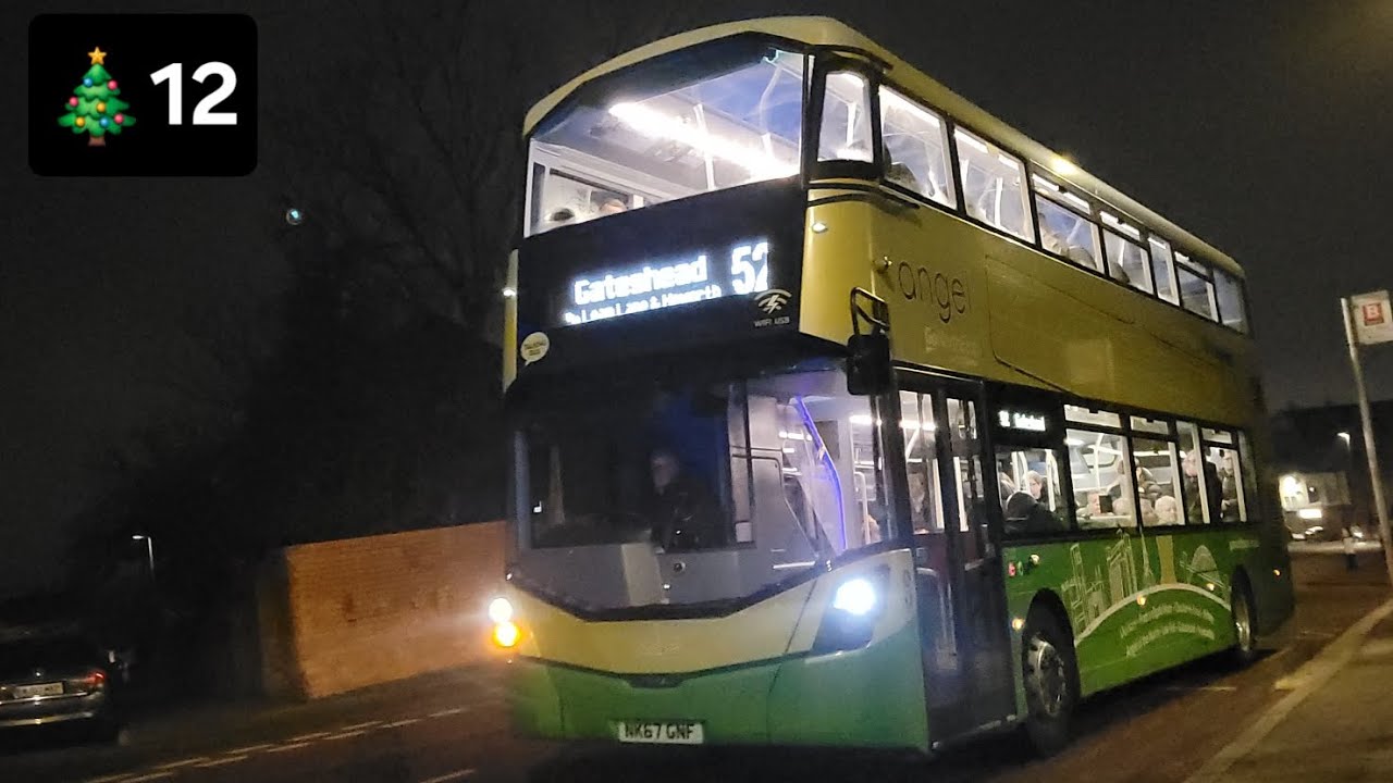 Advent with Bus Boy 2024 Day 12: Onboard 52 to Gateshead - Go North East 6322 - NK67 GNF