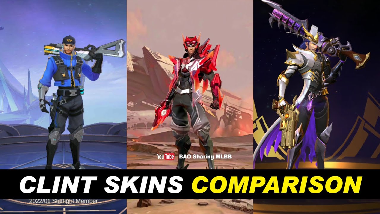 Clint Collector Skin Comparison 😀 Crimson Blast VS M2 Skin VS Starlight Effect 2023