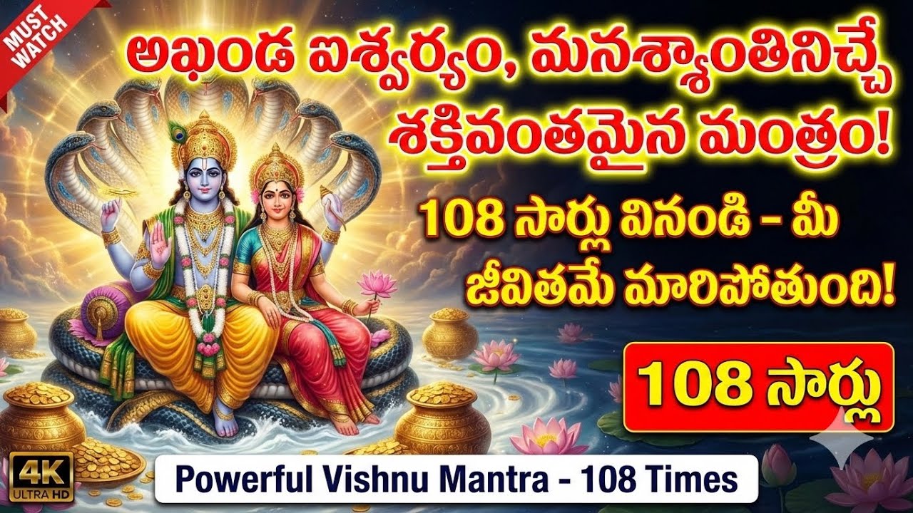 ఓం నమో నారాయణాయ 🙏 ఈ మంత్రం వింటే ఇంట్లో శాంతి & ఐశ్వర్యం కలుగుతుంది | Powerful Vishnu Mantra