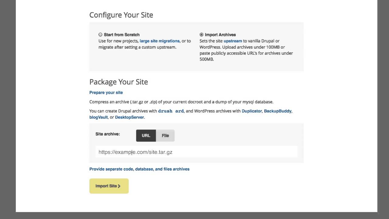 Import a Drupal Site to Pantheon