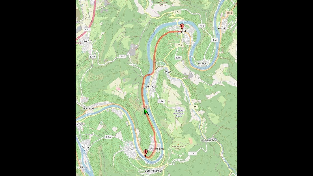 Autofahrt im Moseltal (TR/WIL): Trittenheim ---:--- Piesport