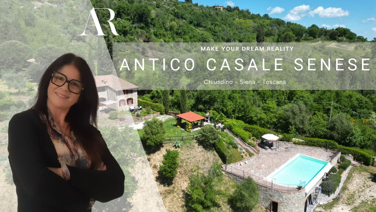 A Siena antico casale ristrutturato con piscina.