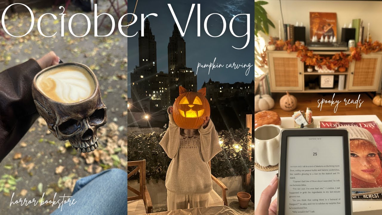 october vlog 🎃 fall activities, a spooky bookstore, pumpkin carving & more!